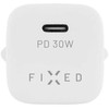 Fixed Mini USB-C 30W + kabelis USB-C/Lightning, balta