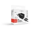 FIXED Mini USB-C įkroviklis 20W+ USB-C/Lightning kabelis, juodos spalvos