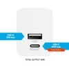 Fixed Fiksuotas Mini USB-C/USB kelioninis įkroviklis 45W | FIXC45M-CU-WH