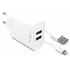 FIXED USB įkroviklis 15W+ USB/Lightning kabelis, baltos spalvos