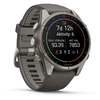 Išmanusis laikrodis Garmin fenix 9 – 43mm, Titanium with Pebble Pilkas Silicone Band