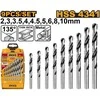 Grąžtas Ingco HSS spiral drill set 9 pcs