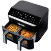 Gruzdintuvė neriebi Tesla AirCook DualZone Q460 XXL daugiafunkcinė dviejų kamerų oro gruzdintuvė 9l (AIRCKDZQ460XXLBLK)