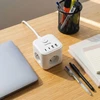 Huslog 15W Charging Station, 3 Outlets, 2 USB-C Ports, 2 USB Ports, Baltas
