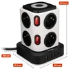 Huslog 15W Charging Station: 8 Outlets, 1 USB-C Port, 3 USB Ports, 1 Baltas LED Light