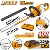 Ingco CHTLI400282 cordless hedge trimmer incl. 2pcs battery and charger