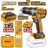Ingco CIDLI206681 AKU screwdriver with impact driver, 96Nm, incl. battery 2pcs and charger
