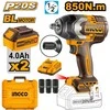 Ingco CIWLI2085 AKU impact wrench incl. 2pcs battery and charger