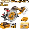Ingco CSLI14021 cordless circular saw including battery and charger