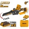 INGCO grandininis pjūklas mini AKU 6" incl. battery 2pcs and charger