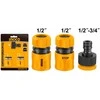 Ingco HHCS03122 Hose coupling 1/2" 2pcs + spacer 1/2"-3/4" plastikas