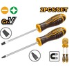 Ingco HKSD0248 Screwdriver flat + Phillips set 2pcs CrV