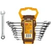 Ingco HKSPAR1082 Ratchet wrench CrMo 8-19mm 8pcs