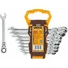 Ingco HKSPAR1083 Ratchet wrench CrMo 8-19mm 8pcs, CrV