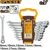Ingco HKSPAR1083 Ratchet wrench CrMo 8-19mm 8pcs, CrV