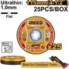 Ingco MCD11011525 Metal cutting wheel 115 x 1,2 x 22,2 mm, set of 25