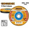 Ingco MCD121155 Metal cutting wheel, 115 x 1,2 x 22,2 mm, set of 10