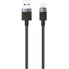 iPEAX USB-A į „Lightning“ audinio kabelis, 1 m, USB 2.0, juodas