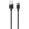 iPEAX TEXTILE CABLE USB-A / LIGHTNING 1M, USB 2.0 Juodas