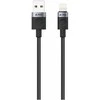 iPEAX USB-A į „Lightning“ audinio kabelis, 1 m, USB 2.0, juodas