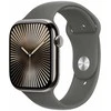 Išmanusis laikrodis „Apple Watch Series 10 GPS + Cellular“, 46 mm natūralaus titano korpusas su akmens pilkos spalvos sportiniu dirželiu – S/M