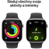 Išmanusis laikrodis „Apple Watch Series 11 GPS + Cellular“, 46 mm, kosminės pilkos spalvos aliuminio korpusas su juodu sportiniu dirželiu – M/L
