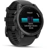 Išmanusis laikrodis Garmin Fenix E, 47 mm, AMOLED, Pilkai melsvos spalvos plienas, Juodo silikono dirželis