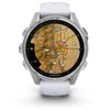 Išmanusis laikrodis Garmin Fenix 8 – 43 mm, AMOLED Sidabrinės spalvos korpusas su baltojo akmens spalvos silikoniniu dirželiu