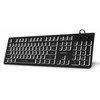 EVOLVEO klaviatūra K1010, tyli, laidinė USB, foninis apšvietimas, CZ+SK, juoda