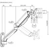 Fellowes Brateck Monitorius laikiklis LDA32-112E vienos rankos mechaninis spyruoklinis sieninis laikiklis