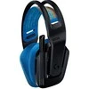 Logitech G535 belaidės ausinės su mėlynais įdėklais