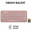 Belaidė klaviatūra Logitech PEBBLE KEYS 2 K380S, Rožinės spalvos, Išdėstymas: US tarptautinis (Qwerty)
