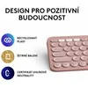 Belaidė klaviatūra Logitech PEBBLE KEYS 2 K380S, Rožinės spalvos, Išdėstymas: US tarptautinis (Qwerty)