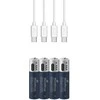 „MediaRange“ įkraunamos USB-C ličio jonų baterijos, mikro AAA, 1,5 V, 500 mAh, 4 vnt.