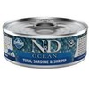 Drėgnas Kačių Maistas - Farmina N&amp;D Ocean Tunų, Sardinių Ir Krevečių 70g