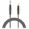 Kabelis Nedis COTH23205GY15 kabelis audio 1,5 m 6.35mm 3.5mm Pilka
