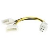 PremiumCord Molex x2 - PCIE 6 kontaktų, 0,15m, geltona (kn-9)