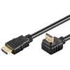 PremiumCord HDMI High Speed+Ethernet cable, auksinis-plated 90° curved connector 5m
