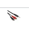 Kabelis PremiumCord Jack 3.5mm - RCA (Cinch) x2 2m juoda (kjackcin)