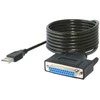 Kabelis USB PremiumCord USB-A - DB-25 1 m Juodas (kuprint2)