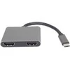 PremiumCord MST adapteris USB-C prie 2x HDMI, USB3.0, PD, 4K ir FULL HD 1080p raiškos