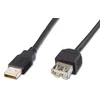 Premiumcord USB 2.0 extension cable, A-A, 0.5m juodas