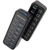 PREMIUMCORD Hub USB 3.2, 7 prievadų su prievadų jungikliais, 5G SuperSpeed, juoda