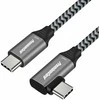 PREMIUMCORD Lenktas USB-C laidas (USB 3.2 Gen 2, 3A, 60W, 20Gbit/s), aliuminio jungčių dangteliai, 2m