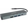 HUB USB PremiumCord PREMIUMCORD Adaptér USB-C na Gigabit 10/100/1000Mbps + 1x HDMI, 2x USB3.2, 1x PD 100W konektor, Šedá