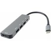 USB-C šakotuvas PremiumCord adapteris su USB-C ir HDMI jungtimis, USB 3.0 ir 2 USB 2.0 jungtimis bei maitinimo šaltiniu.