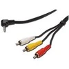 Kabelis PremiumCord Jack 3,5 mm - RCA (Cinch) x3 1,5 m juoda (kJack4cin)