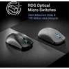 ASUS ROG Harpe Ace Mini belaidė žaidimų pelė, optinis jutiklis, 42,000 DPI, 5 mygtukai, juoda, abiejų rankų, USB Type-C ir Bluetooth ryšys