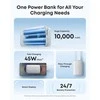 „Anker Nano“ išorinė baterija, 45 W, su integruotu ištraukiamu USB-C laidu | A1638H21 | 10000 mAh | Baltas
