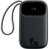Baseus EnerFill FC31 Powerbank su ekranu ir USB-C bei Lightning kabeliais 45W Juoda